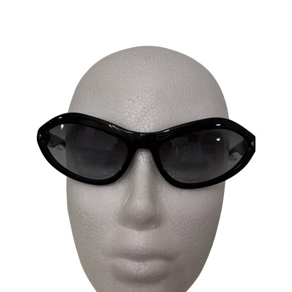 Prada SPR 05N Black Oval Sunglasses 1AB-3M1 Made in Italy w/ Case Authentic - Picture 8 of 14